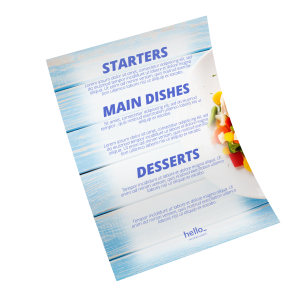 Cartas de menú sin pliegues