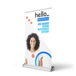 Mini roll up banner de mesa