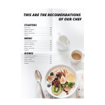 Cartas de restaurante con pliegue ventana