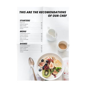 Cartas de restaurante con pliegue ventana