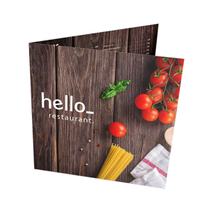 Cartas de restaurante con un pliegue